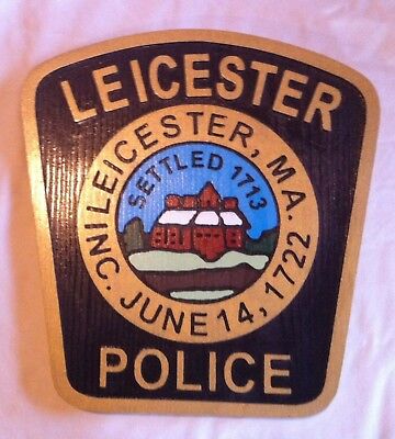 Police Leicester 3D routed carved wood patch plaque sign award Custom
