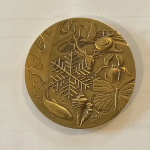 1983 Calendar Bronze Medallion Medallic Art Co Natural World Edward Grove Medal