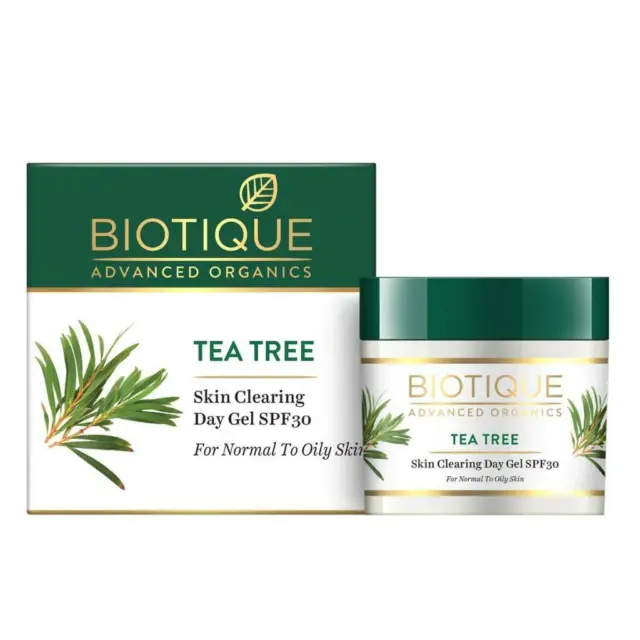 Biotique Tea Tree Piel Limpieza Día Gel 50Gm SPF30 Normal A Grasa Cuidado Facial