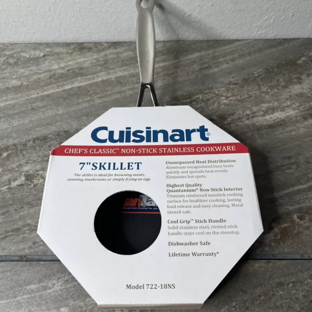 CUISINART Chefs Classic NON-STICK STAINLESS STEEL 7" Skillet Cookware