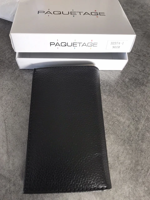 PROMO- PORTEFEUILLE PAQUETAGE homme CUIR De Vachette Noir Réf