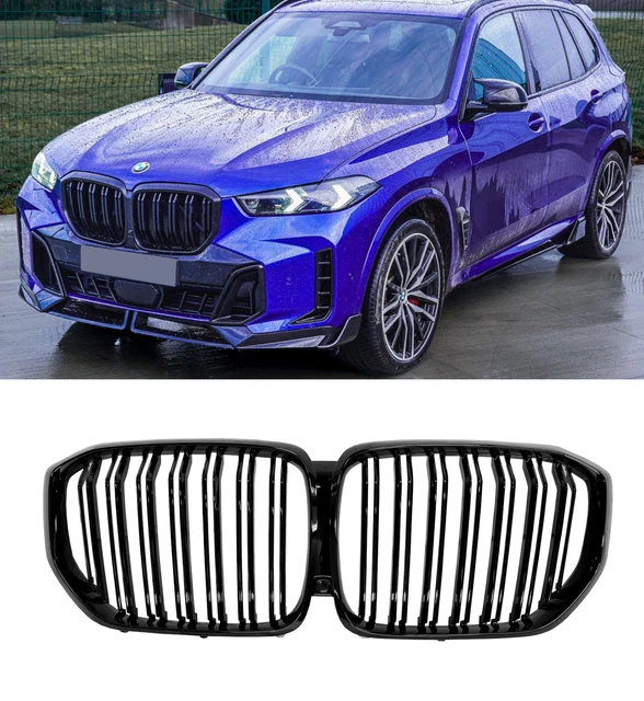 LEAVAN Front Kidney Grille For BMW X5 G05 2019-2022 – Gloss Black, Double Slats, M Performance Style, Easy Install
