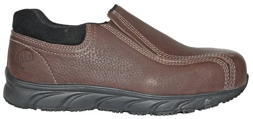 HOSS MEN'S TRANSFER Composite Toe ESD Slip-On Work Shoe Brown Full ...