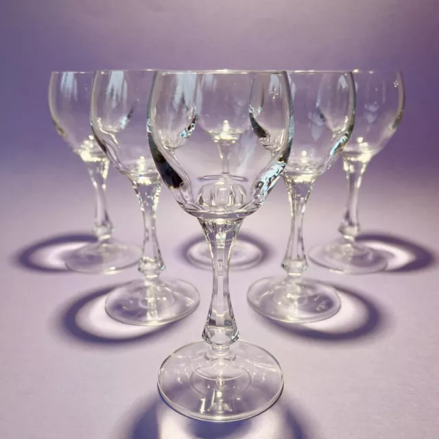 6 Vintage Crystal Sherry Glasses. 120ml