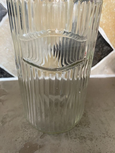 Vintage Original 1930s Hoosier Cabinet Ribbed Coffee Canister Jar No Lid 2