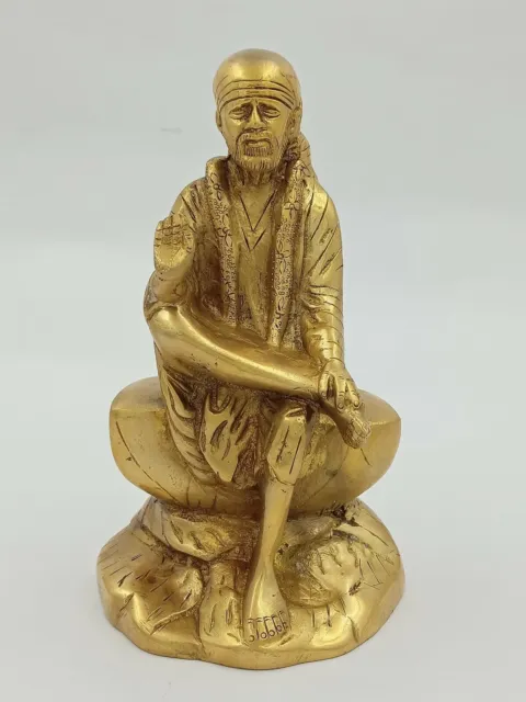 Arihant Craft® God Shirdi Sai Baba Idol Statue - 21 cm, Brass, Gold