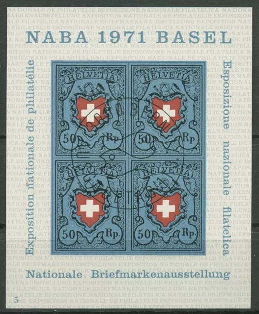 Schweiz 1971 NABA Rayon I-Marke Nachbildung Block 21 gestempelt (C96278)