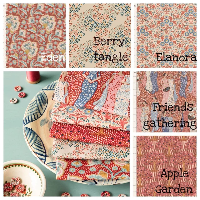 Tilda Città Natale Tessuti Di Fat Quarter - Cotone Imbottitura Tessuto. Ruggine