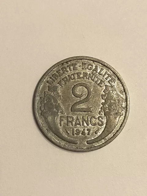 2 Francs 1947. Morlon. Aluminium. Tbe