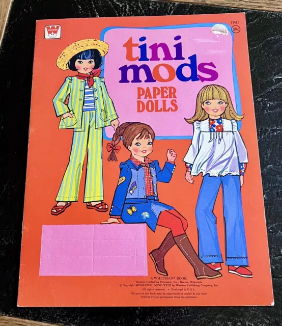 Vintage Tini Mods Paper Dolls 1960s Whitman Uncut #1945 New Old Stock 3 Girls