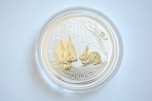 2011 Australia silver lunar year of the Rabbit 1 oz  GEM/BU