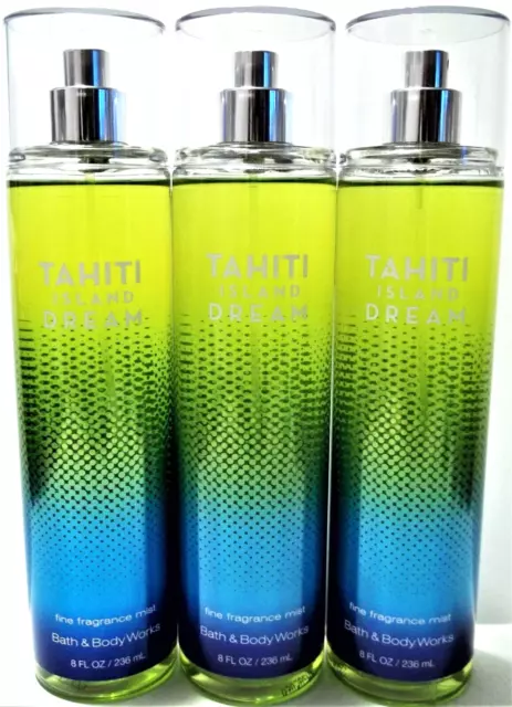 Bath Body Works TAHITI ISLAND DREAM  Fine Fragrance Mist, 8 oz, NEW x 3