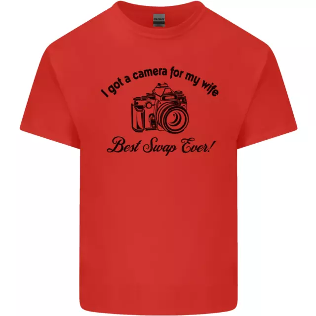 T-shirt top fotocamera per mia moglie fotografo fotografia uomo cotone 3