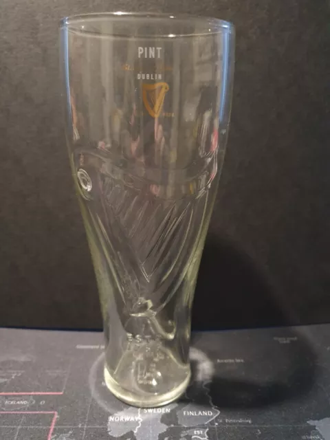 X2 Rare Guinness Palladium 8" Pint Glasses Nucleated Design St James Gate