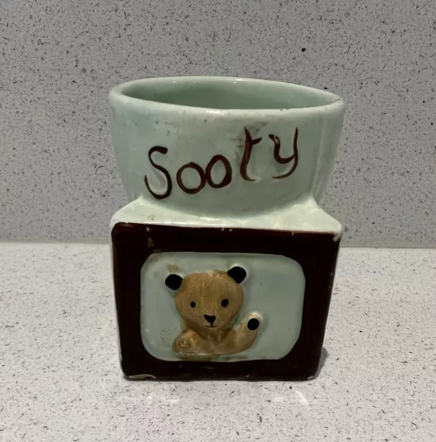 Vintage Sooty TV Egg Cup Green Keele St Pottery Sooty Concessions Ltd 1960s