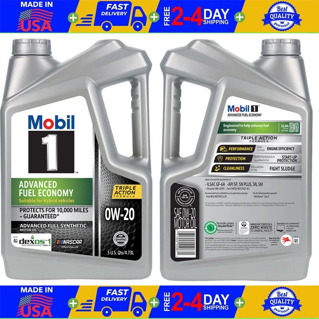 MOBIL 1 ADVANCED Fuel Economy Full Synthetic Motor Oil 0W20, 5 qt