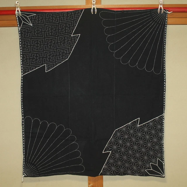 VTG JAPANESE NATURAL Indigo dye Cotton Patched Sashiko BORO Kimono