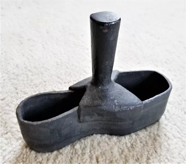 1700s antique COBBLERS hand wrought iron SHOE SOLE MOLD stamp form steampunk