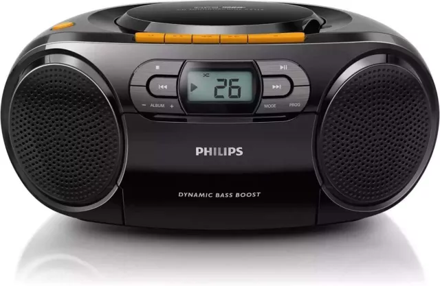 PHILIPS CD Player Cassette Player Stereo Portable Boombox USB FM Radio MP3 Tape