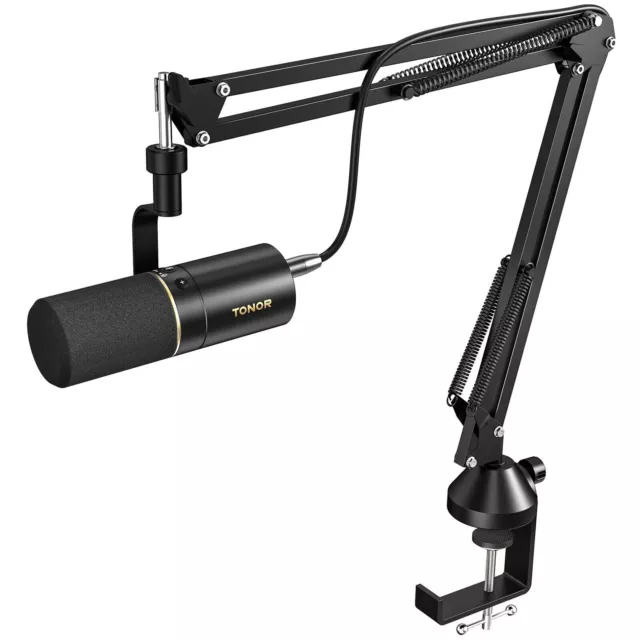 TONOR TD510+ USB/XLR Broadcast-quality Dynamic Studio Microphone with Boom Arm