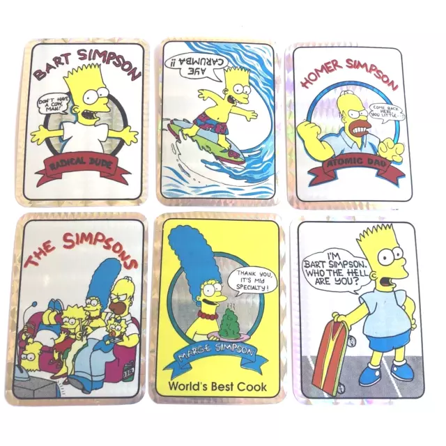 6 Vintage Prism Simpsons Stickers Retro Vending Machine Lot Bart Homer