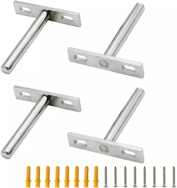 Luomorgo 4 Pcs 3 Inch Floating Shelf Bracket Blind Shelf Bracket Hidden Brackets