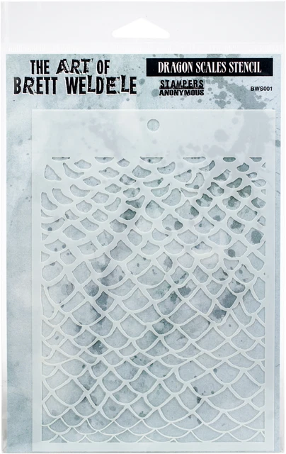 Plantillas Brett Weldele 6,5""X4,5""-Escalas de dragón BWS-1
