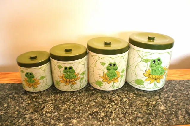 Vintage Frog Canasters From Sears Roebuck &Co. 1979 Made In Japan 2