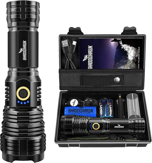 Tom-shine Potente Professionale Torcia LED Con Zoom - Ricaricabile USB