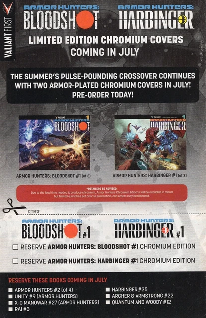Valiant First Pullbox Preview Armor Hunters Bloodshot #1 (May '14) Low/Mid Grade 2