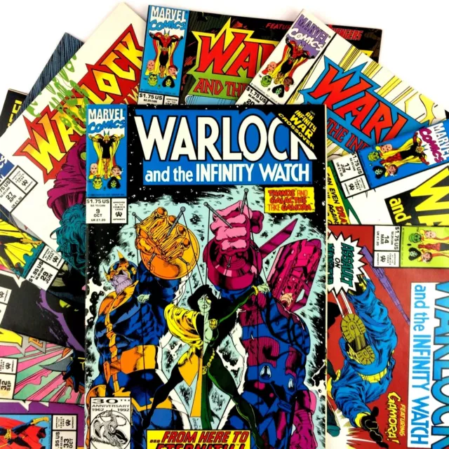 Warlock and the Infinity Watch 10 Comic Lot Marvel 9 14 17 20 26 27 29 31 32 33