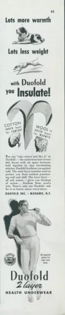 1948 Duofold Health Underwear 2 Layer Dog St Bernard Greyhound Vtg Print Ad C1