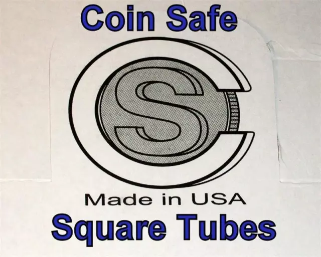 20 CoinSafe Square Tubes Assorted Sizes-You Pick-  - COIN SAFE- Made in America