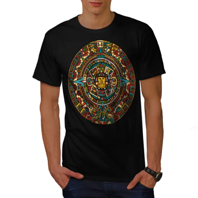 Wellcoda Aztec Traditional Mens T-shirt, China Graphic Design Printed Tee