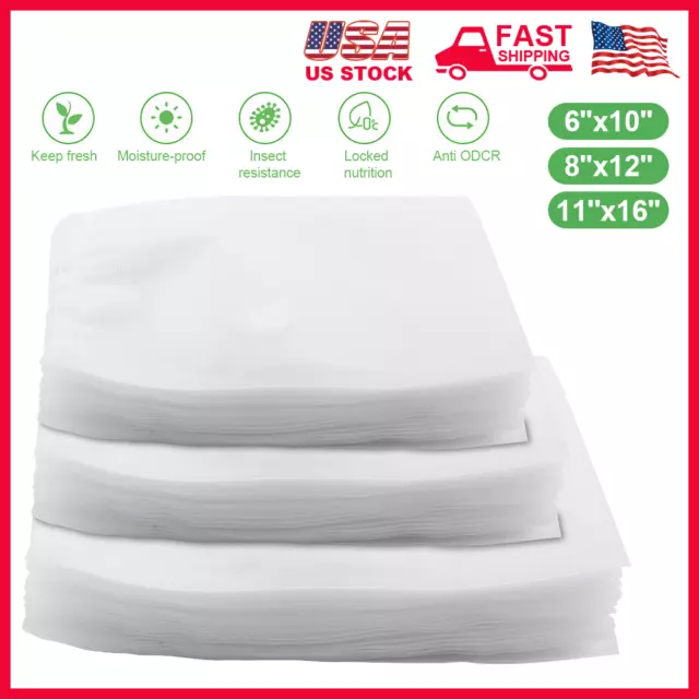 100* 8"x12" 11" x 16" Embossed Vacuum Sealer Bag Food Saver Storage Package 4Mil