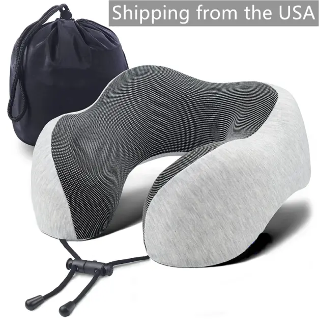 U-Shaped Memory Foam Rebound Travel Pillow Neck Support Head Rest Airplane Sleep
