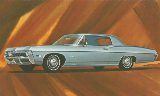 1968 Chevrolet IMPALA Custom Coupe: Original Dealer Promo Postcard UNUSED VG+