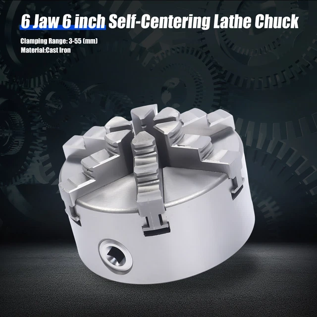 K13-160 6" 6 Jaw Lathe Chuck Self-Centering for CNC Milling Drilling Machines