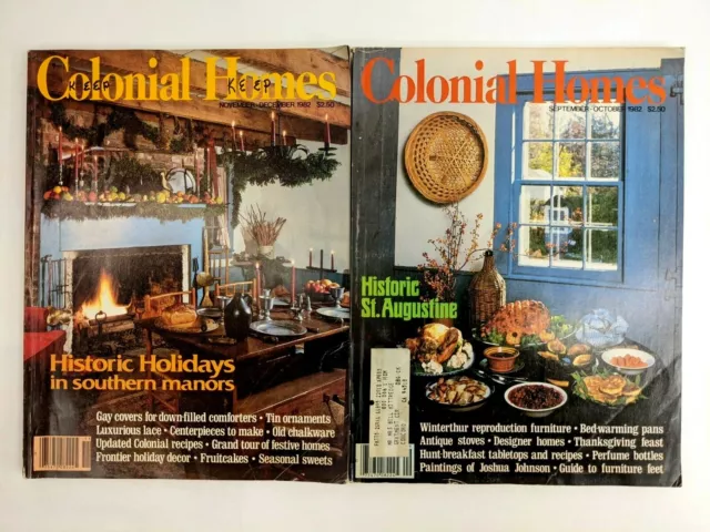 1982 Colonial Homes Magazine, 2 Issues, Sept - Oct, Nov - Dec