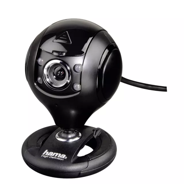 Hama HD Webcam Protéction - Webcam avec Microphone LED 720p USB 2.0 PC Portable