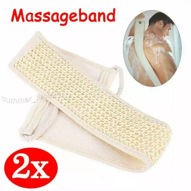 2tlg Luffa Massageband Luffaschwamm Peeling Rückenband Rückenbürste Bad Dusche