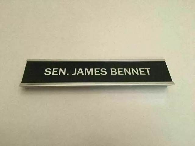 KT) Homeland TV Show Showtime Season 7 Screen Used Senator Bennet Nameplate