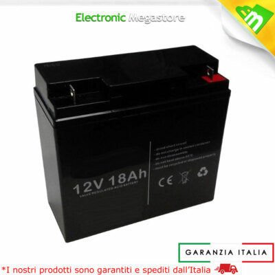 AGM BATTERIA 12V 18A PIOMBO GEL ERMETICA ALLARMI UPS 12v 18ah 17 GRUPPO COME 12FGH65 