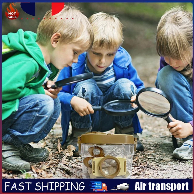 Funmo Boîte D'observation D'insectes Avec Loupe 8x – Kit Explorateur Avec Pince, Sangle, épiler – Jouet éducatif Nature