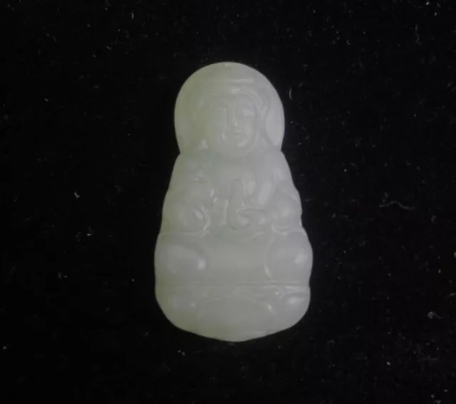 OLD CHINESE HAND Carving GuanYin Buddha Nephrite Jade Kids Pendant $32. ...
