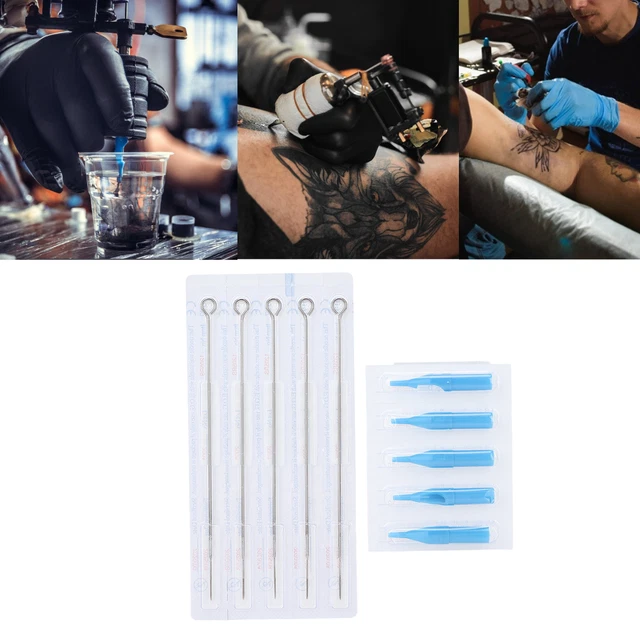 (5RS Tattoo Needle+5RT Tattoo Needle)Tattoo Needles Tips Set 50pcs Disposable