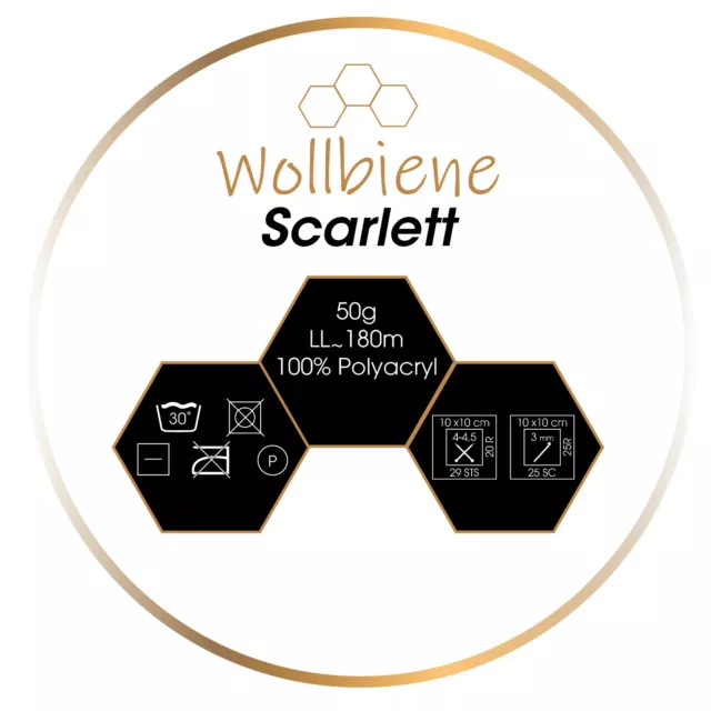 Wollbiene Scarlett Strickwolle 10x50 gr 500gr Polyacryl Häkelwolle Uni Wolle 2