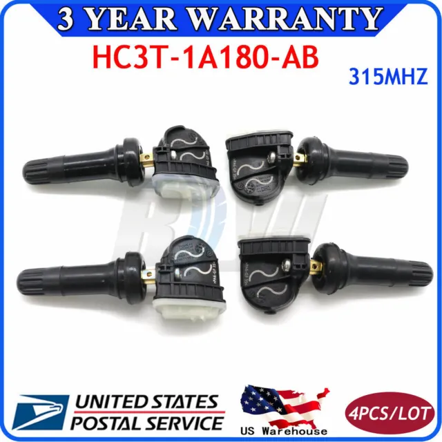 Set of 4pcs HC3T-1A180-AB TPMS Tire Pressure Sensor NEW For Ford Fusion Lincoln
