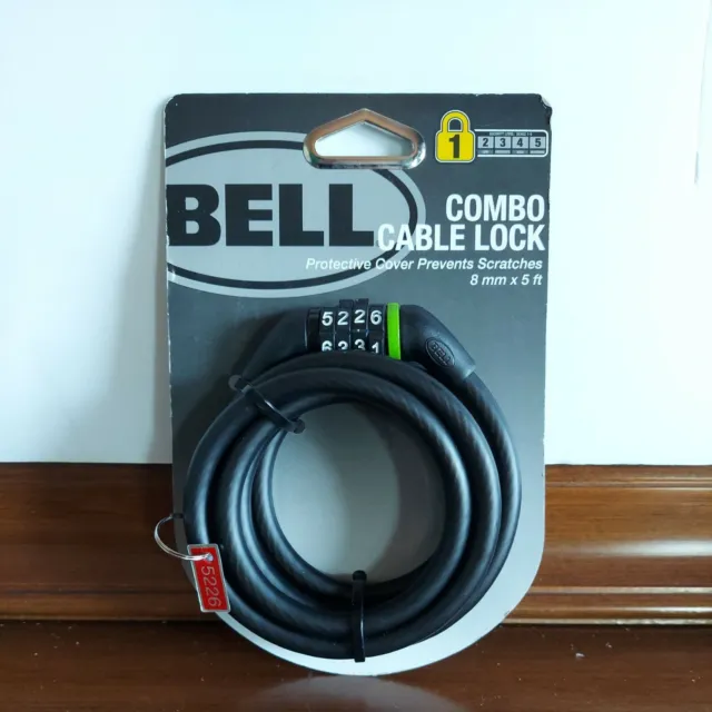 BELL Bicycle Combination Cable Lock 8MMX5FT Protective Cover NEW~BB106