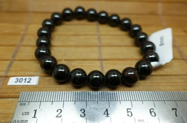 Bracelet perle 8mm GRENAT du Pakistan 17,6cm pierre naturelle Qualité A